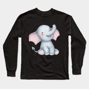 Cute Baby Elepahant Long Sleeve T-Shirt